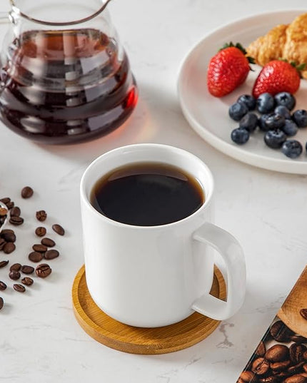 vancasso Porcelain Coffee Mugs Set, 16 oz Ceramic Coffee Cups for Americano Hot Tea Iced Coffee Cold Brew Cocoa Milk Mugs Set of 6, Dishwasher & Microwave Safe, White