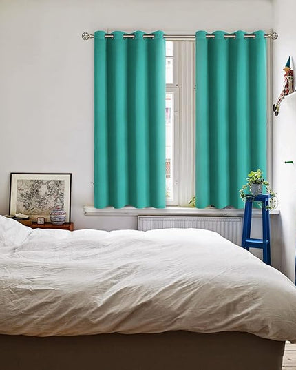 BGment Room Darkening Curtains 54 Inches Long - Grommet Thermal Insulated Drapes Window Treatment Curtains for Bedroom, 2 Panels, 52 x 54 Inch, Teal
