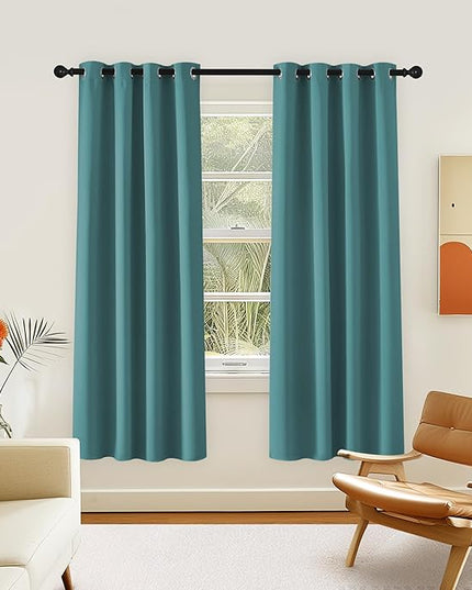 NICETOWN Room Darkening Curtain for Living Room - Energy Saving Thermal Insulated Grommet Room Darkening Curtain/Drape for Bedroom (1 Panel, 46 by 72, Sea Teal)