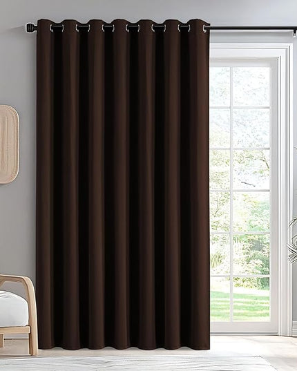 Custom Curtains for Living Room 1 Panel, Blackout Curtains Thermal Insulated, Grommet Light Blocking Drapes for Bedroom Windows Luxury Decor(Custom Size,Chocolate