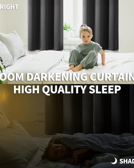 BGment Blackout Curtains for Bedroom - Grommet Thermal Insulated Room Darkening Curtains for Living Room, Set of 2 Panels (52 x 72 Inch, Dark Grey)