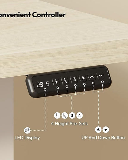 SANODESK L Shaped Electric Standing Desk with Drawer, 71 Inch Ergonomic Adjustable Height Desk with Storage, Corner Desk Sit Stand up Computer Table for Work Office Home, Maple