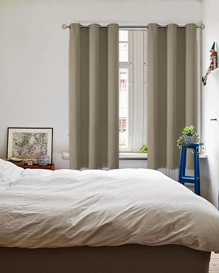 BGment Room Darkening Curtains 72 Inches Long - Grommet Thermal Insulated Drapes Window Treatment Curtains for Bedroom, 2 Panels, 42 x 72 Inch, Cocoa