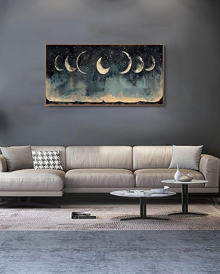 ILLBDR Framed Large Wall art Moon Wall art Nature Landscape Painting Decor Dark Academia Rustic Farmhouse Aesthetics for Bedroom Living Room Office 20"x40"