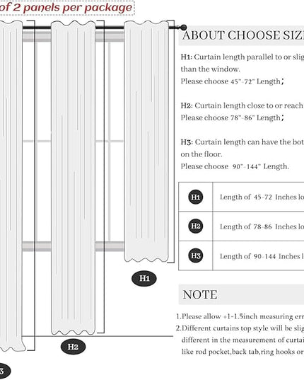 Pitalk Cream Linen Curtains 94 Inches Long 2 Panels for Living Room Back Tab Pocket Light Filtering Cloth Textured Linen Sheer Drapes Ivory Curtains for Patio Door Doorway Playroom Bay Window 52x94