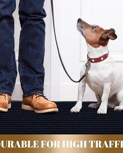 Yimobra Front Door Mat Outdoor Indoor Entrance, 100% Waterproof All-Season All Weather Doormat, Welcome Matt Outside Entry, Non Slip, Low Profile, Heavy Duty Patio Porch Floor Mats,47 x 24,Navy Blue