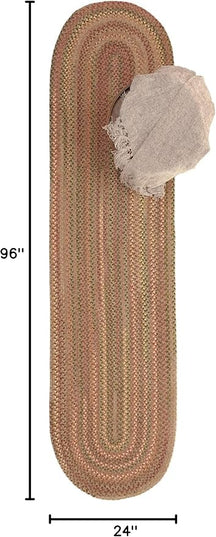 Capel American Heritage Moss Multi 2' 0" X 8' 0" Runner Oval Braided Rug