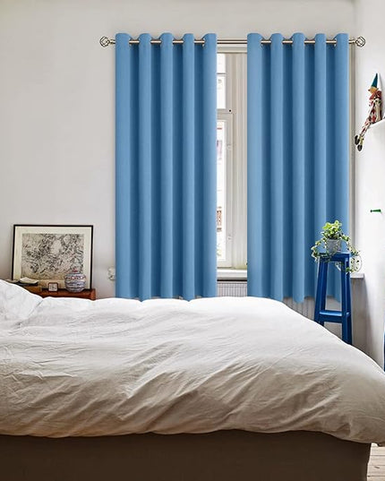 BGment Blackout Curtains - Grommet Thermal Insulated Room Darkening Bedroom and Living Room Curtains, Set of 2 Panels (70 x 63 Inch, Denim)