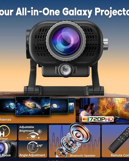 3D Star Projector Full-Room Immersive Galaxy Projector, Large Area Home Planetarium Night Light Projector with HD Soft Light for Relax, Study, and Meditate, Stress Relief Gifts