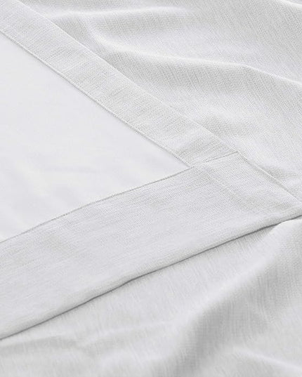 HPD Half Price Drapes Bellino Room Darkening Curtains 96 Inches Long Curtains for Bedroom & Living Room (1 Panel), 50W x 96L, Chalk Off White