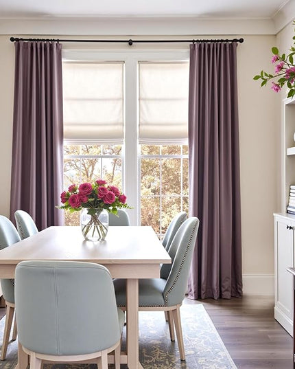 Lazzzy Velvet Blackout Curtains Thermal Insulated Room Window Drapes Super Soft Luxury Curtains for Living Room Bedroom Rod Pocket 2 Panels, Lavender Purple, 52" W x 96" L