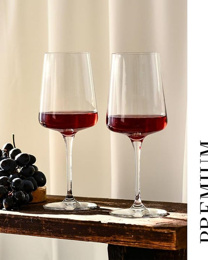 Krosno Red Wine Glasses | Elegant Design | Set of 6 | 16.9 oz | Infinity Collection | Ideal for Home, Restaurants and Receptions | Dishwasher Safe | Lead-Free Crystal Glass