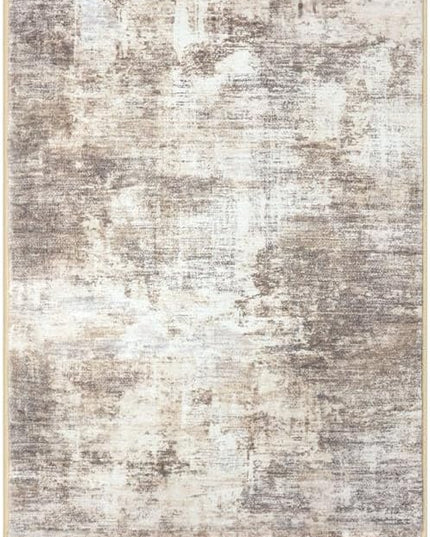 IOHOUZE Abstract Runner Rug 2x8 Ft Washable Runners for Hallways, Non Slip Kitchen Runner Printed Faux Wool Entryway Runner Indoor, Modern Abstract Floor Carpet for Hall Kitchen Bedroom, Beige Brown