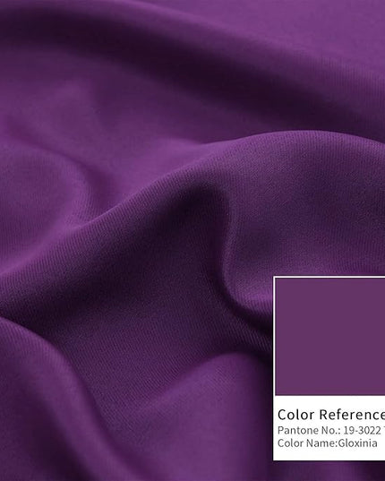 BGment Rod Pocket and Back Tab Blackout Curtains for Bedroom - Thermal Insulated Room Darkening Curtains for Living Room, 2 Window Curtain Panels (52 x 84 inch, Purple)