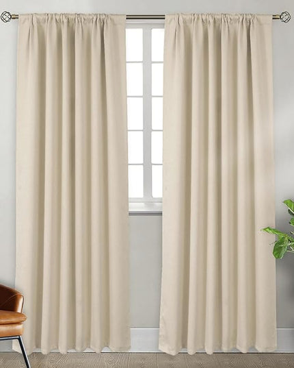 BGment Blackout Curtains 84 Inch Length 2 Panels Set for Bedroom - Thermal Insulated Rod Pocket and Back Tab Room Darkening Window Panels Curtains for Living Room (52 x 84 Inch, Champagne)