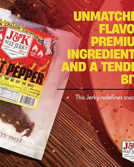 J&K Jerky Small Batch Handcrafted Beef Jerky Ghost Pepper 7oz