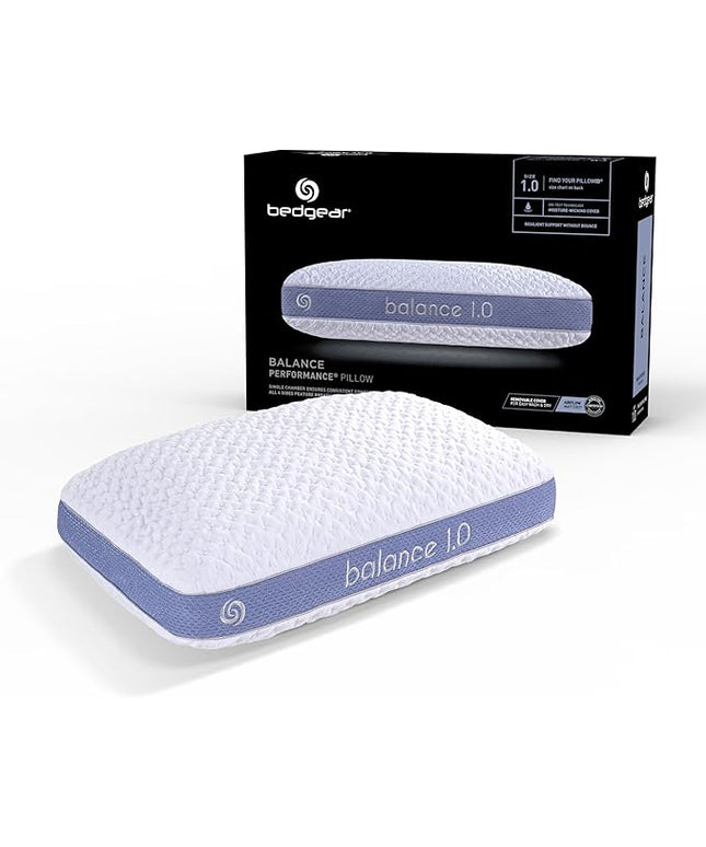 Bedgear Balance 3.0 Cooling Pillow – Moisture-Wicking Performance Bed Pillow for Hot Sleepers, Medium Support, Air-X Mesh, Dri-Tec Cover, Washable