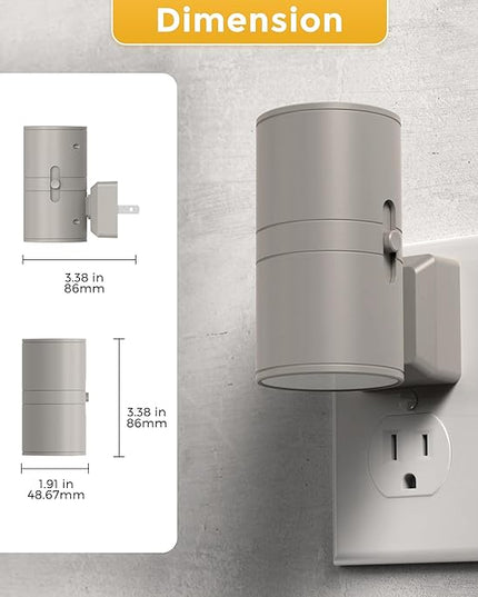L LOHAS LED Night Light Plug in, Night Lights Plug into Wall, Dusk to Dawn Sensor, Adjustable Brightness Soft White Nightlight, 3000K 100LM Dimmable Nightlights for Hallway Bedroom Stairway, 1 Pack