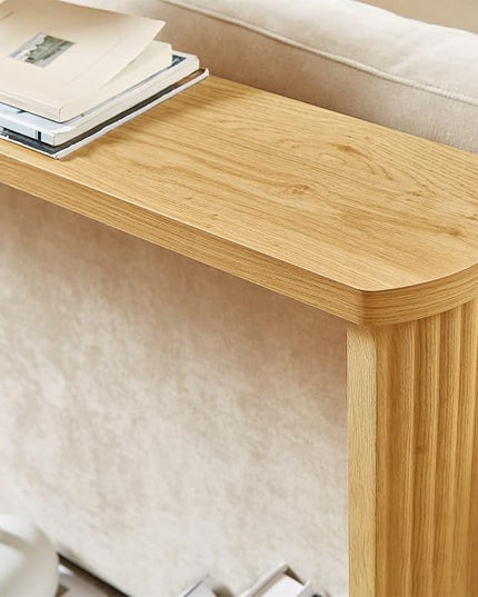 LKTART 70.1-Inch Long Behind Couch Sofa Table for Living Room, Farmhouse Console Table with Storage, Narrow Accent Entryway Tables for Hallway Entrance Foyer (Natural)