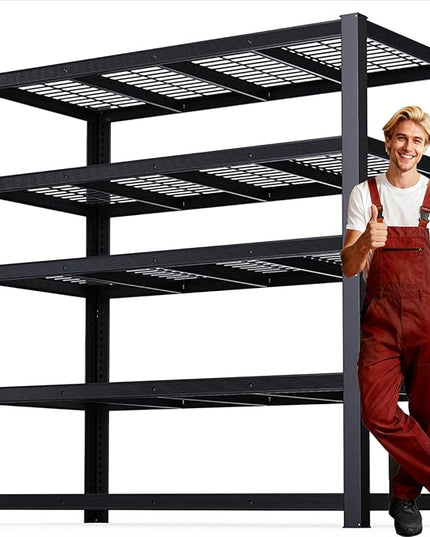 Heavy Duty Garage Shelving,5-Tier Storage Shelves(84" Hx24 Dx55 W),3050LBS Capacity Industrial Shelving Units and Storage,Adjustable Shelving Unit for Garage,Warehouse,Basement
