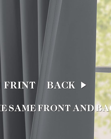DONREN Neutral Gray Pinch Pleated Blackout Curtains with Hooks - 96 inch Length Room Darkening Thermal Insulated Window Curtain Panels for Living Room Bedroom 2 Panel 40" Wx96 L