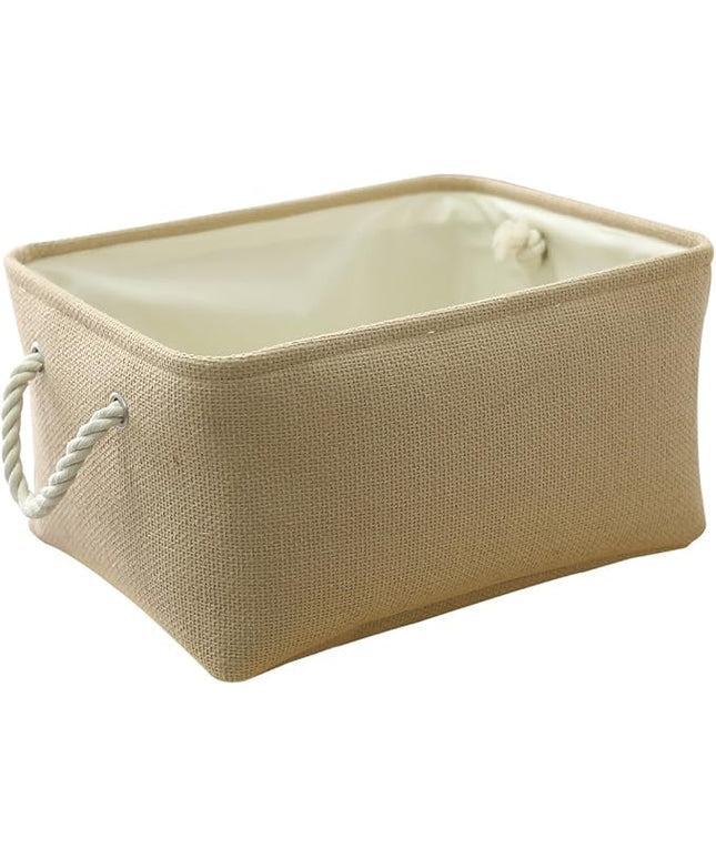 TheWarmHome Large Storage Basket - Fabric Storage Baskets for Organizing Shelves, Collapsible Storage Bin Organizer for Closet Bookself Laundry Dog Toy Home Organization, Decorative Beige Basket Gift