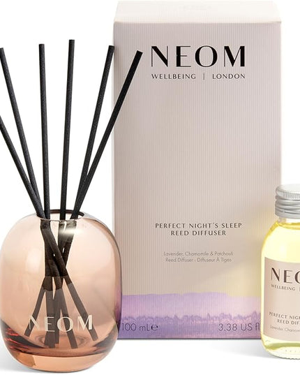 NEOM Perfect Night's Sleep Reed Diffuser, 100ml I Lavender, Chamomile and Patchouli I 100% Natural Fragrances I Lasts 12 Weeks I Refillable and Reusable