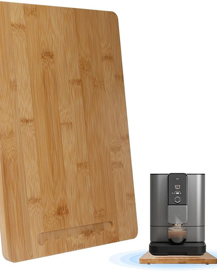 Bamboo Sliding Appliance Tray,Coffee Maker Slider Tray with Rubber Wheels, Countertop Pull Out Organizer for Coffee Machines,Air Fryers and Other (Natural, Medium-Long(9.5"W x 14"L))