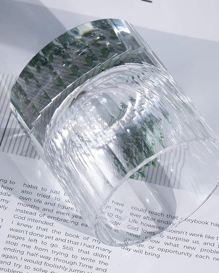 KAMMAK Crystal Whiskey Glasses Set of 2, 10.14 Oz Old Fashioned Tumbler with Delicate Cut Rim & Thick Heavy Base, Elegant Barware for Scotch, Bourbon, Cocktail, Wine - Ideal Gift & Home Drinkware
