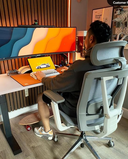 Autonomous ErgoChair Pro Ergonomic Office Chair Mesh Grey Adjustable Lumbar Support, Rolling Swivel - Home Office Desk Chairs with Wheels and Arms - Ergonomic Desk Chair Comfy for Gaming & Long Hours