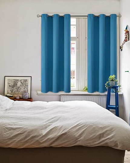 BGment Blackout Curtains - Grommet Thermal Insulated Room Darkening Bedroom and Living Room Curtains, Set of 2 Panels (38 x 45 Inch, Steel Blue)