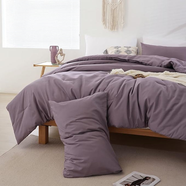 ROSGONIA Dusty Purple Twin/Twin XL Comforter Set for Boys Girls, 1 Comforter & 1 Pillowcase, Lightweight Kids Comforter Sets All Season Dorm Bedding