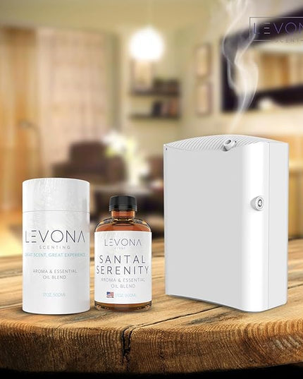 Levona Scent Santal Serenity Essential Oil: Notes of Sandalwood, Papyrus & Amber - aromatherapy oils for hotel, home and office - Fragrance oil for diffusers & Humidifiers - Home Luxury Scents -500 Ml