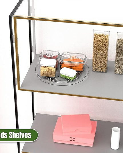URALFA Lazy Susan Organizer for Cabinet 2 Pack, 10.6" Clear Lazy Susan Turntable Rotating Organizer, Plastic Organization and Storage Spinning Spice Rack for Kitchen, Bathroom, Pantry, Fridge, Table