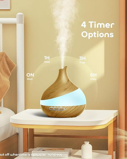 500ML Essential Oil Diffuser: Aroma Diffuser with Remote Control for Hotel Spa Yoga Room - Humidifiers for Bedroom with 14 Colors LED Night Light for Kids/Women Home Relaxation