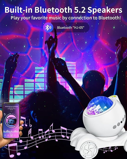 ENOKIK Star Projector, Galaxy Projector Built-in Bluetooth Speaker and 8 White Noise, Night Light for Kids Adults, Aurora Nebula Lamp for Home Decor/Relaxation/Party/Music/Gift (White)