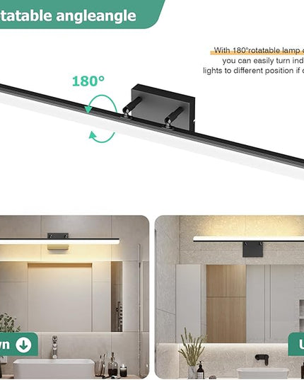 Black Vanity Light 31.5" Long 24W LED Bathroom Light Bar with 5CCT Adjustable Modern Bathroom Vanity Light Fixture for Mirror, Powder Room, Bedroom, Apartment, Hotel