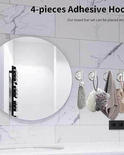 Newfun 10Pcs Brushed Nickel Bathroom Hardware Set - Includes 24&18inch Towel Bar, Robe Hook, Toilet Paper Holder, 2 Pack 5 Piece Bathroom Accessories Set Stainless Steel Wall Mounted