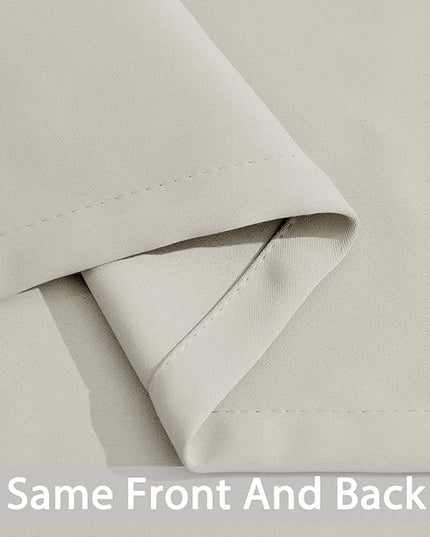 Yakamok Blackout Curtains Room Darkening Thermal Insulated Window Panels,Solid Grommet Top Drapes for Bedroom/Living Room(70Wx84L, Light Beige, 2 Panels)