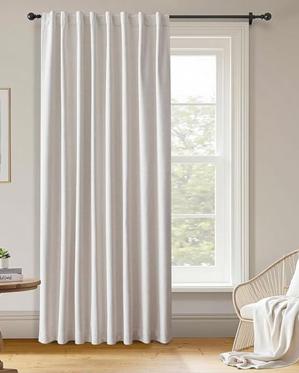 100% Blackout Curtains for Bedroom Room, Custom Curtains Blackout Thermal Insulated 1 Panel, Grommet Light Blocking Drapes for Bedroom Windows Luxury Decor(Custom Size,Natural