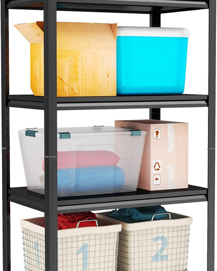54" H Storage Shelves 2000LBS Metal Shelf 4-Tier Garage Shelving Adjustable Shelf for Basement, Warehouse, Pantry, Closet, Kitchen 54" H x 27.6" W x 13.8" D, Black