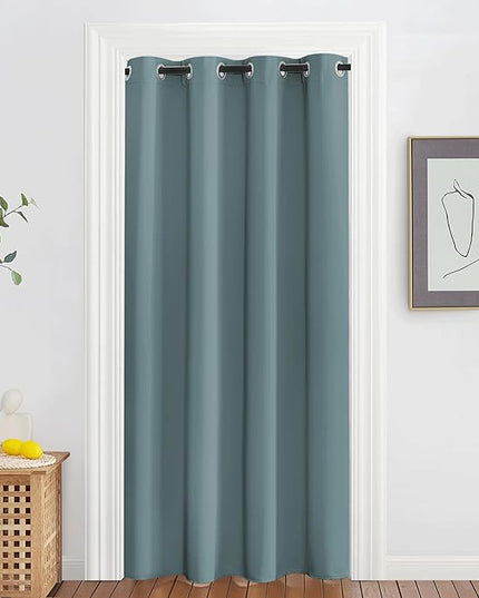 NICETOWN Blackout Curtain for Bedroom 78 inch Length - Grommet Thermal Insulated Blackout Window Treatment Room Darkening for Living Room/Family Home (Greyish Blue, 1 Panel, W52 x L78)