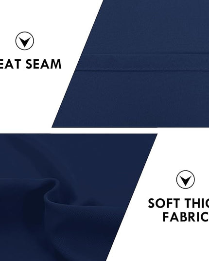 DWCN Short Curtains for Bathroom Windows 36 inches Length 2 Panels Set, Half Window Blackout Curtains for Kitchen, Rod Pocket Energy Saving Drapes (W60 x L36 Inch, Navy Blue)