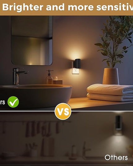 L LOHAS LED Night Light, Dimmable Night Lights Plug into Wall,2 Pack 3CCT Nightlight for Kids,180° Rotatable, 3000K/4000k/5000K Adjustable Night Lights with Dusk to Dawn Sensor for Bedroom Bathroom