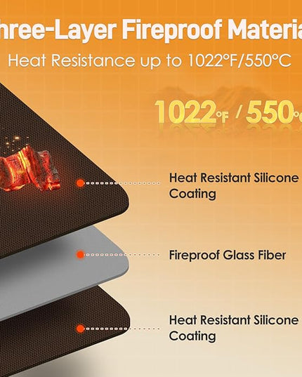 Heat Resistant Mats for Countertop - Fireproof 15x18 in Heat Resistant Mats for Air Fryer - Kitchen Countertop Protector for Air Fryer, Coffee Maker, Stand Mixer, Toaster, Oven 2PCS - Brown