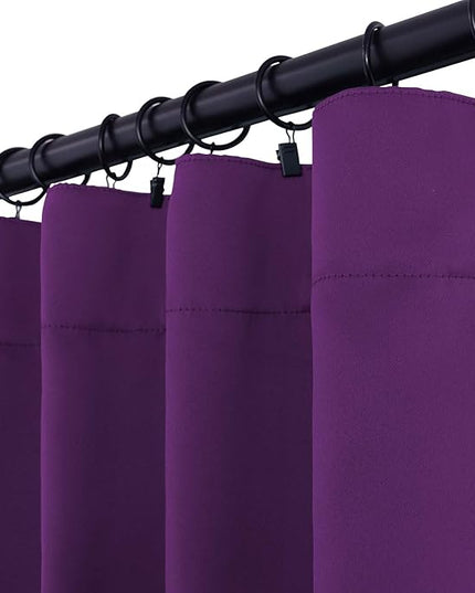 BGment Purple Curtains 54 Inches for Bedroom, Rod Pocket and Back Tab Blackout Curtains Thermal Room Darkening Curtains for Living Room, 2 Window Curtain Panels, 38 x 54 Inch