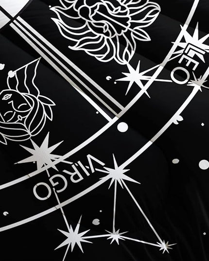 AILONEN Constellation Comforter Set Twin Size, Sun and Moon Zodiac Circle Bedding Set,Soft Breathable Twelve Constellations Duvet Set for Boys Girls Bedroom Decor 3Pcs(1 Comforter + 2 Pillowcases)