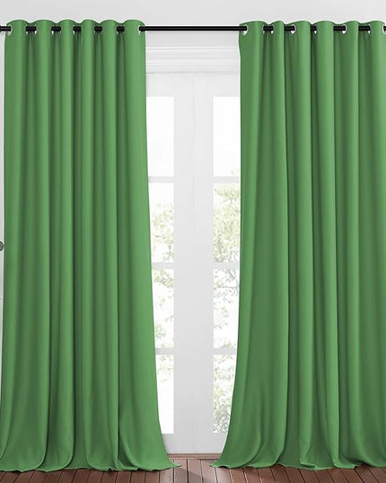 NICETOWN Room Darkening Grommet Curtain Panels - Living Room Curtains Thermal Insulated Window Treatments Privacy Draperies for Patio (W80 x L108, Forest Green, 1 Pair)
