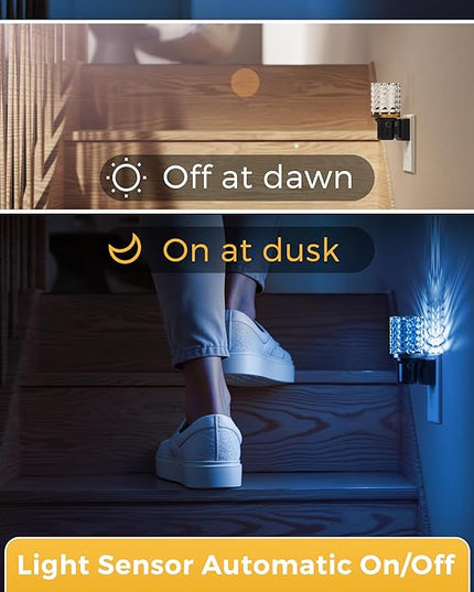 L LOHAS LED Night Light, Dimmable Night Lights Plug into Wall, Color Changing Nightlight RGB with Auto Light Sensor, 0-100LM Adjustable Brightness LED Night Light