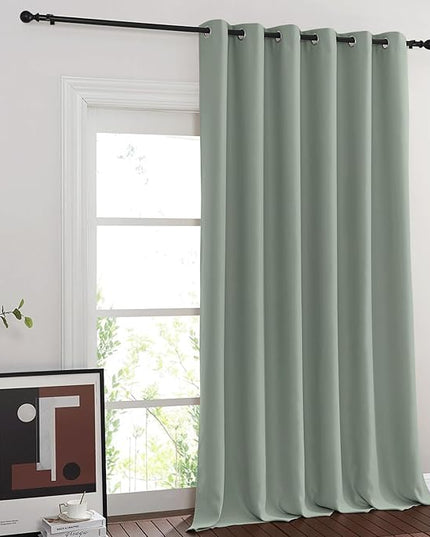 NICETOWN Blackout Sage Green Living Room Divider Curtain for Bedroom, Thermal Insulated Grommet Room Darkening Window Treatment Sound Dampening, W80 x L90, 1 Panel